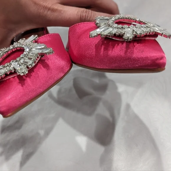 Hay Ixia Rhinestone Pink Heels Size 38 or US 8 - Picture 6 of 7